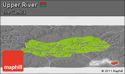 Physical Panoramic Map of Upper River, desaturated