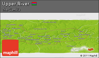 Physical Panoramic Map of Upper River