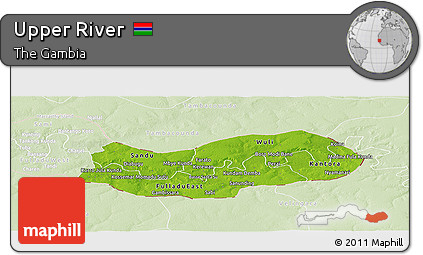 Physical Panoramic Map of Upper River, lighten