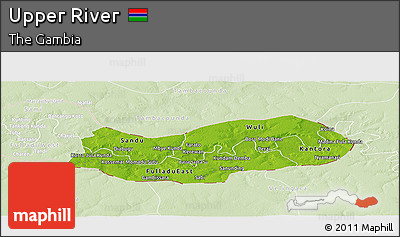 Physical Panoramic Map of Upper River, lighten