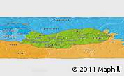 Physical Panoramic Map of Upper River, political shades outside