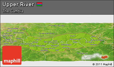 Physical Panoramic Map of Upper River, satellite outside