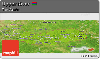 Physical Panoramic Map of Upper River, satellite outside