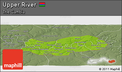 Physical Panoramic Map of Upper River, semi-desaturated