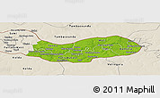 Physical Panoramic Map of Upper River, shaded relief outside