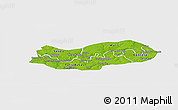 Physical Panoramic Map of Upper River, single color outside
