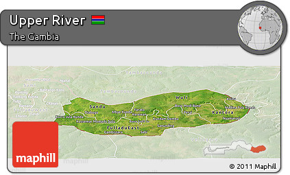Satellite Panoramic Map of Upper River, lighten