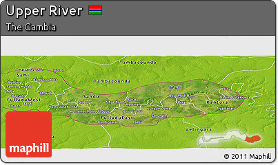 Satellite Panoramic Map of Upper River, physical outside