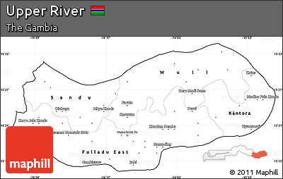 Blank Simple Map of Upper River, cropped outside