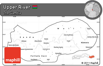 Blank Simple Map of Upper River, cropped outside