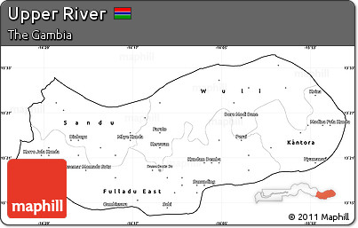 Blank Simple Map of Upper River, cropped outside