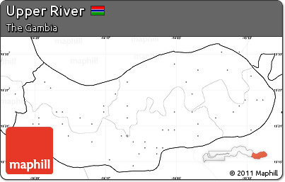 Blank Simple Map of Upper River, no labels