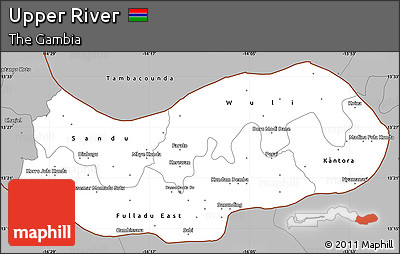 Gray Simple Map of Upper River