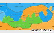 Political Simple Map of Upper River, political shades outside