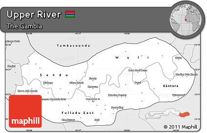 Silver Style Simple Map of Upper River