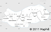 Silver Style Simple Map of Upper River, single color outside