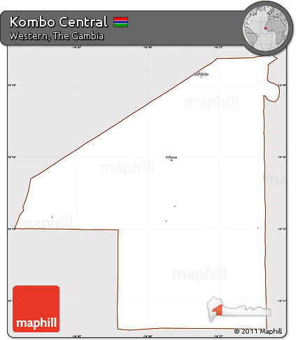 Classic Style Simple Map of Kombo Central, cropped outside