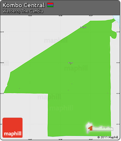 Political Simple Map of Kombo Central, single color outside