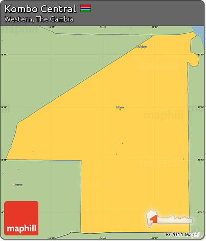 Savanna Style Simple Map of Kombo Central