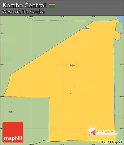 Savanna Style Simple Map of Kombo Central