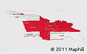 Flag 3D Map of Georgia, flag centered