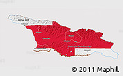 Flag 3D Map of Georgia, flag aligned to the middle