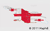 Flag 3D Map of Georgia, flag rotated