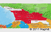 Flag 3D Map of Georgia, political outside, flag aligned to the middle