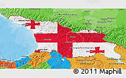 Flag 3D Map of Georgia, political outside