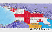 Flag 3D Map of Georgia, political shades outside