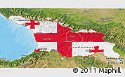 Flag 3D Map of Georgia, satellite outside, bathymetry sea