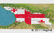 Flag 3D Map of Georgia, satellite outside