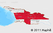 Flag 3D Map of Georgia, single color outside, bathymetry sea, flag centered