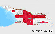 Flag 3D Map of Georgia, single color outside, bathymetry sea, flag rotated
