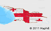 Flag 3D Map of Georgia, single color outside, bathymetry sea
