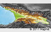 Physical 3D Map of Georgia, darken, desaturated, land only