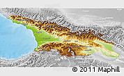 Physical 3D Map of Georgia, lighten, desaturated, land only
