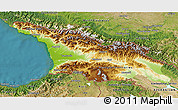 Physical 3D Map of Georgia, satellite outside