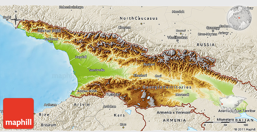 Topographic Map Of Georgia Country Map Of The State Of Georgia Usa Nations Online Project 