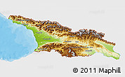 Physical 3D Map of Georgia, single color outside, bathymetry sea, shaded relief sea