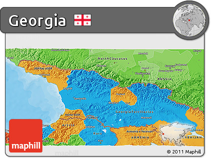Political 3D Map of Georgia