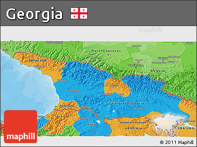 Political 3D Map of Georgia