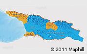 Political 3D Map of Georgia, single color outside, shaded relief sea