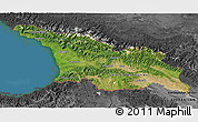 Satellite 3D Map of Georgia, darken, desaturated, land only
