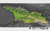 Satellite 3D Map of Georgia, darken, desaturated