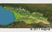 Satellite 3D Map of Georgia, darken, land only