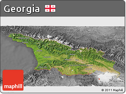 Satellite 3D Map of Georgia, desaturated