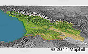 Satellite 3D Map of Georgia, desaturated, land only