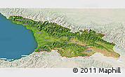 Satellite 3D Map of Georgia, lighten, land only