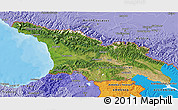 Satellite 3D Map of Georgia, political shades outside